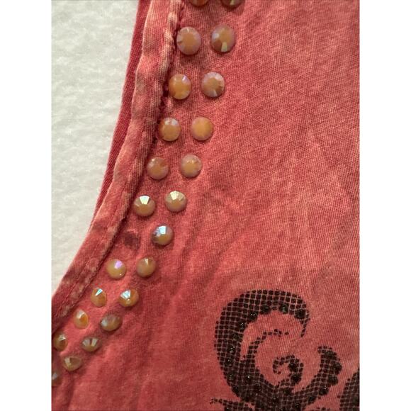Vintage Vocal Cross Tank Top Rhinestones Y2K Made In USA Grunge Affliction Style - Picture 8 of 12